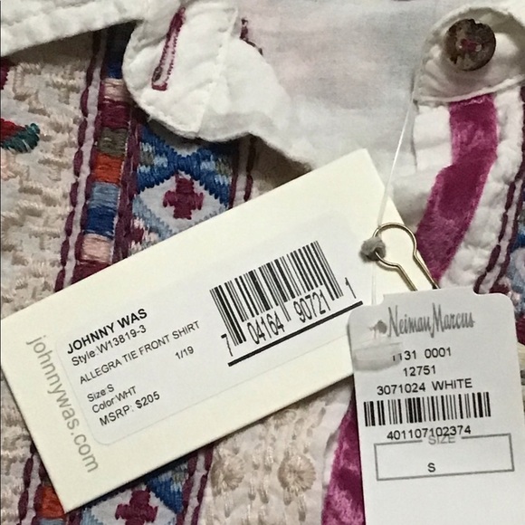 🌟NWT🌟 Johnny Was Workshop Allegra Tie Front Shirt - Picture 4 of 4
